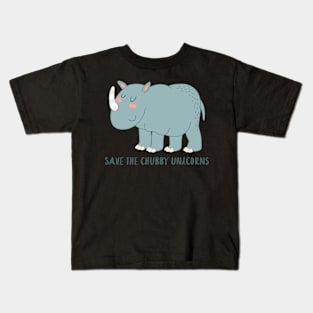 Save The Chubby Unicorns- Funny Rhino Gift Kids T-Shirt